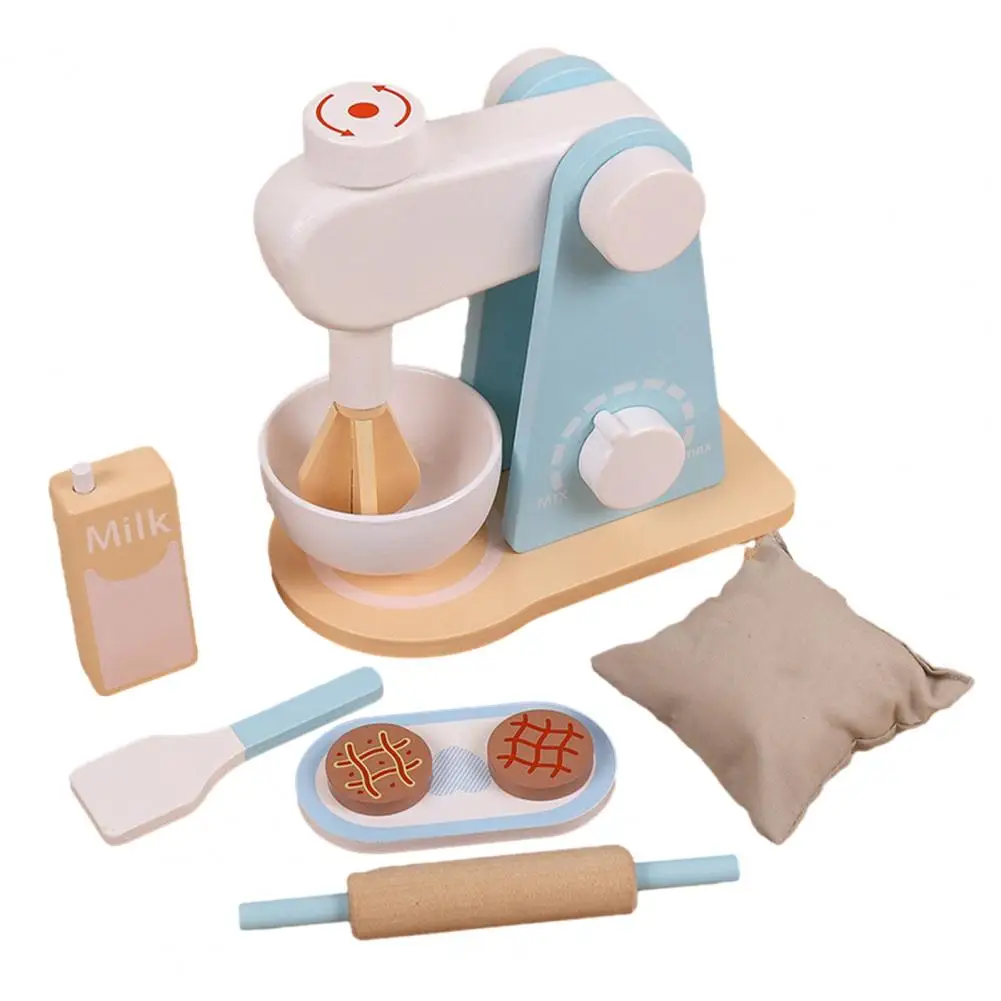 

Wooden Playhouse Set Wooden Mini Kitchen Playset Toy with Blender Coffee Maker Toaster for Toddlers Role-playing Chef for Boys