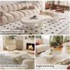 Cloud Coffee Table, Modern White Coffee Table for Living Room, Cute Irregular Indoor Tea Table with 3 Legs, Easy Assembly 6