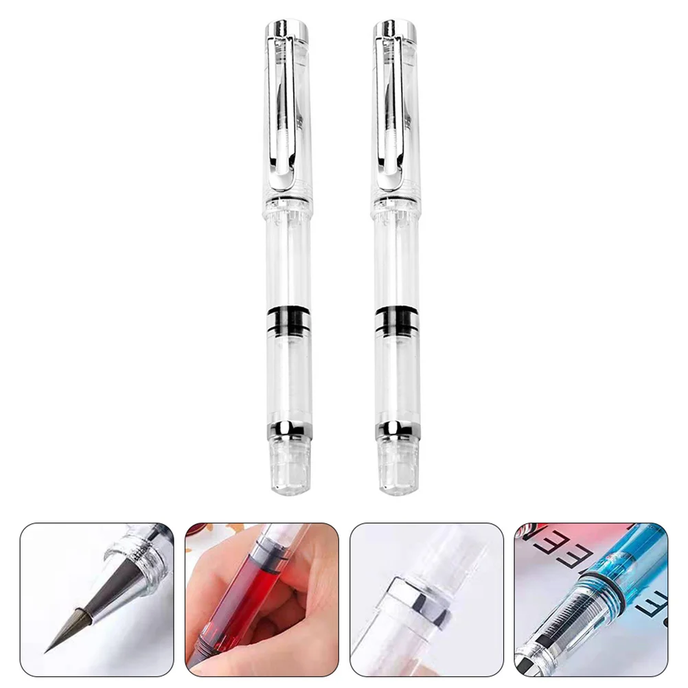 5 Pcs Pen-Type New Writing Brush Paint Calligraphy Student Stationary Paintbrushes Piston Pens Plastic Fountain