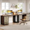 Computer Desk with 5 Drawers, 55-Inch Home Office Desk with Reversible File Drawer Cabinet, Modern Wooden Work Writin 4