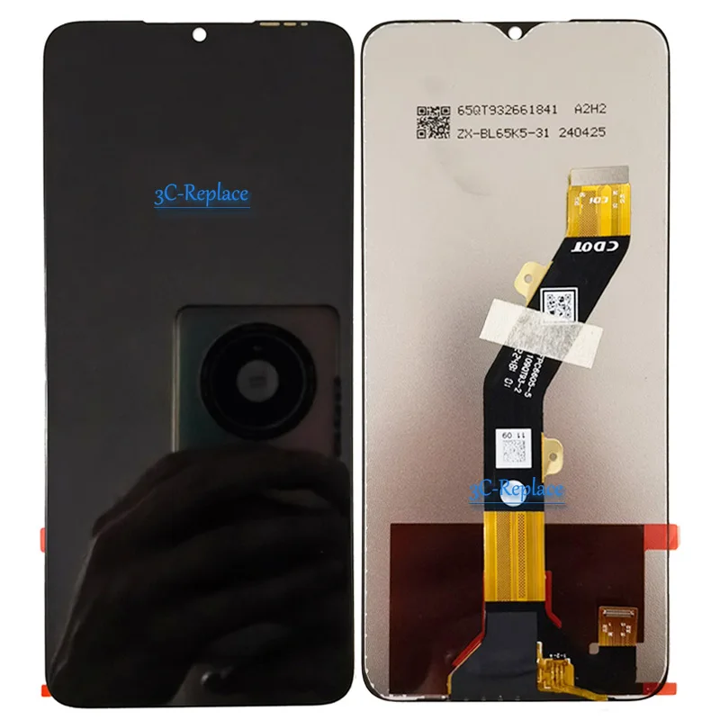 Itel A60 A662L Itel P40 P662L P662LN用 ブラック 6.6インチ LCD