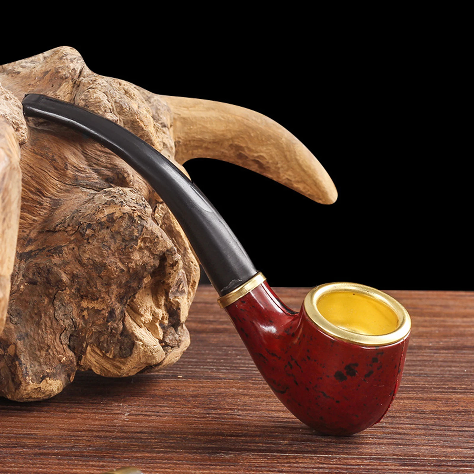 Tobacco Pipe Mini Portable Small Tobacco Pipe Resin Curved Simple Novice Practice Tobacco Pipe Smoking Accessories 1pc