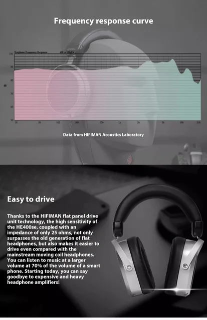Hifiman-オリジナルのhe400sev2ヘッドセット,耳かけ型平面上の