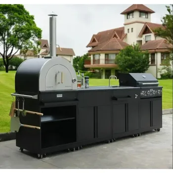 ครัวกลางแจ้งพร้อมหลังคา ชุดครัวสวนกลางแจ้ง ตู้ครัวบาร์บีคิว 1