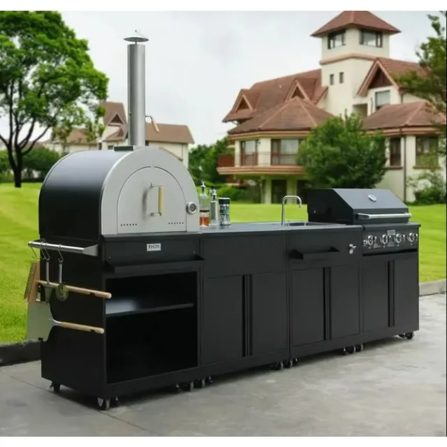 ครัวกลางแจ้งพร้อมหลังคา ชุดครัวสวนกลางแจ้ง ตู้ครัวบาร์บีคิว 1