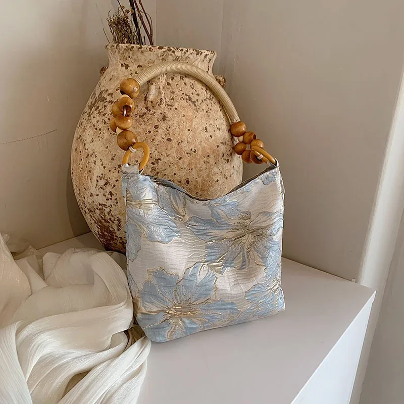 Women's Imitation Silk Underarm Bag Tote Chinese Style Bohemian Crossbody Purse Arrival Handmade Embroidery Vintage