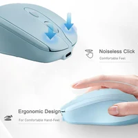 Rechargeable Wireless Computer Mouse 2.4G Bluetooth-Compatible Wireless Mouse USB Silent Gamer Mice For PC Laptop Macbook Tablet 5