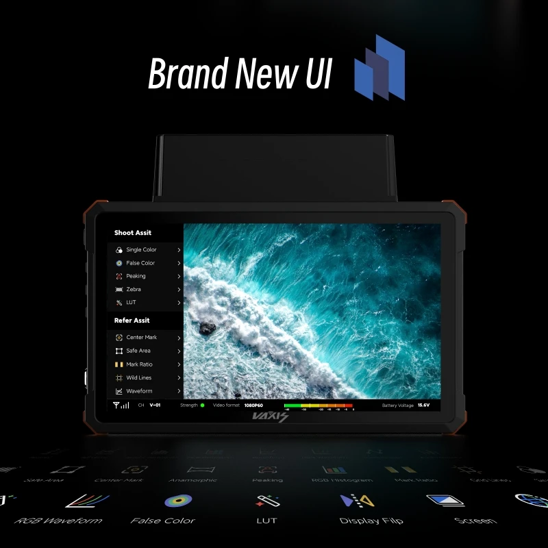 &middot;Vaxis Storm 072 Pro 5.5" IPS LCD Touchscreen Display Wireless Monitor(V-mount) for Mobile Director And AC Monitoring Photograph
