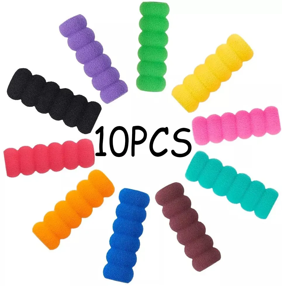 10Pcs 소프트 폼 어린이 연필 홀더 보류 펜 수정 연필 그립 다이아몬드 그림 그리퍼 연필 쿠션 색상 랜덤