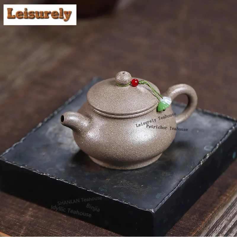 160ml Antique Yixing Purple Clay Teapots Handmade Pan Pot Raw Ore Multi-coloured Mud Kettle With Strainer Chinese Zisha Tea Set