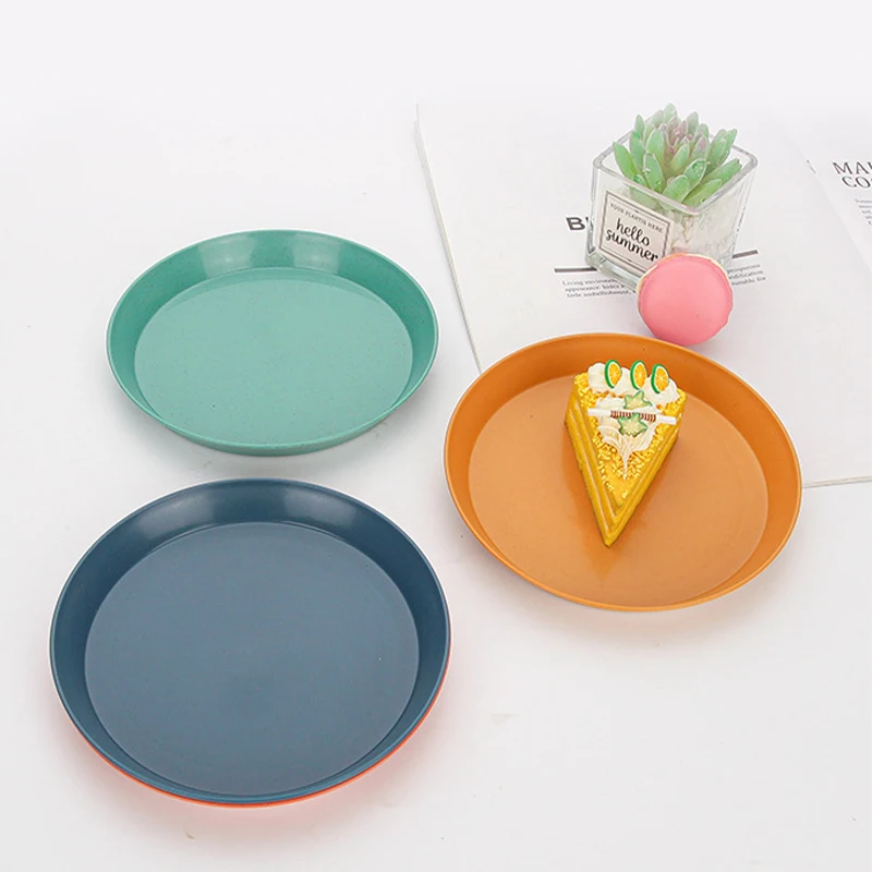 1pc Striped Dinner Plate Family Vertical Fruit Rice Plate Fruit Salad Snacks Candy