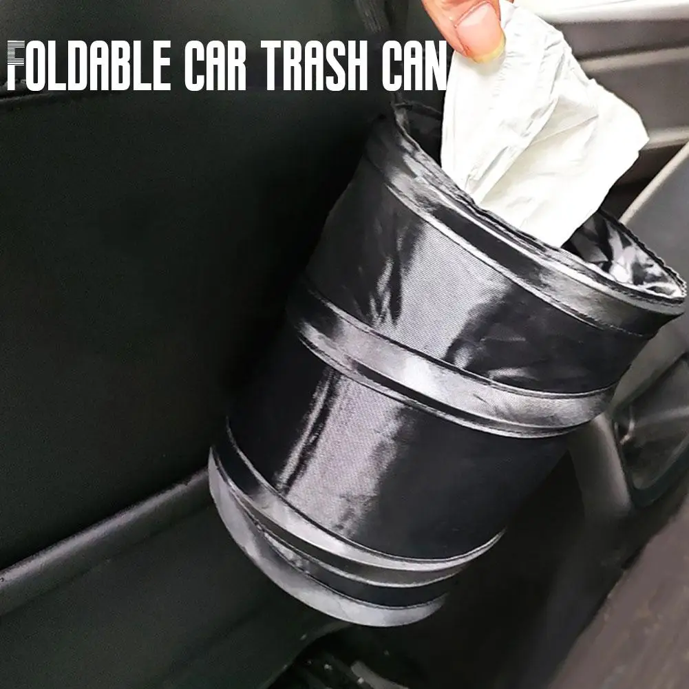 Collapsible Black Car Trash Can Pack Trash Bag Rubbish Waste Bin For Little Leak Proof Car Cooler Bag Garbage Wastebasket