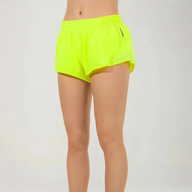 Women Yoga Shorts Micro-elastic Low-rise Athletic Short Liner Workout Running Sport Tummy Control Shorts