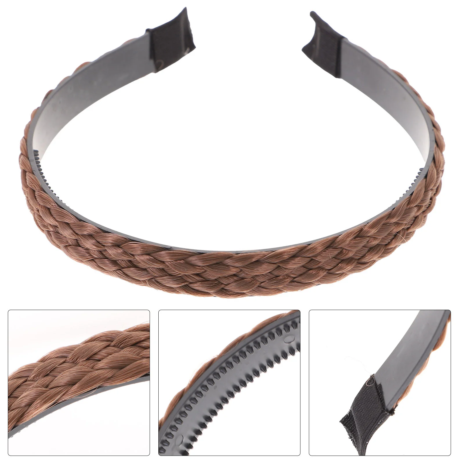 Braid Braided Hair Plaited Braided Headband Hair Accessioeies for Women Girls (Light Coffee)