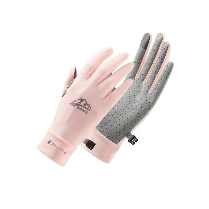 2024 New Fashion Women's Sun Protection Gloves Ladies Summer Cotton Dot Breathable Non-slip Touch Screen Driving Gloves 6