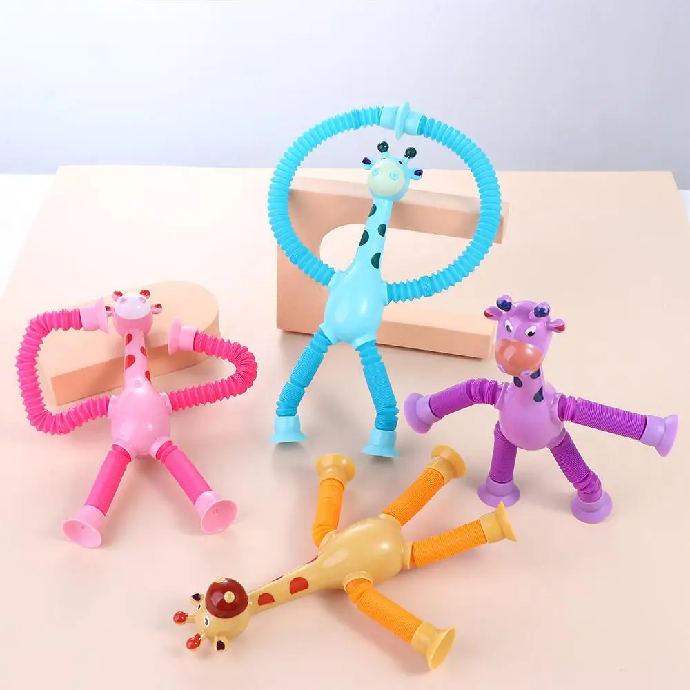 

Giraffe Spring Violin Parent-Child Giraffe Pop Tubes Toy Telescopic Suction Cup Giraffe Animal Suction Cup Toys Sensory Toys