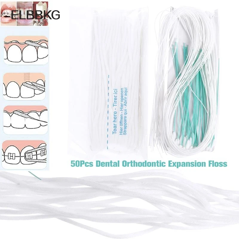 

50pcs Toothpick Tool Floss Threaders Tooth Floss Holders Between Orthodontic Braces Bridge Hilo Dental Oral Clean