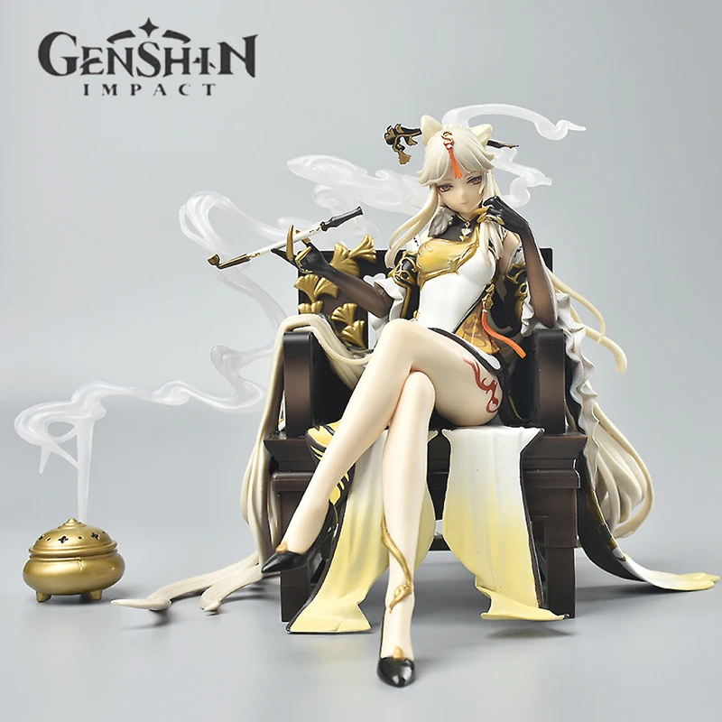 

18cm Genshin Impact Game Character Seven Stars Of Liyue Pvc Model Statue Decoration Action Doll Collectable Children'S Toy Gifts