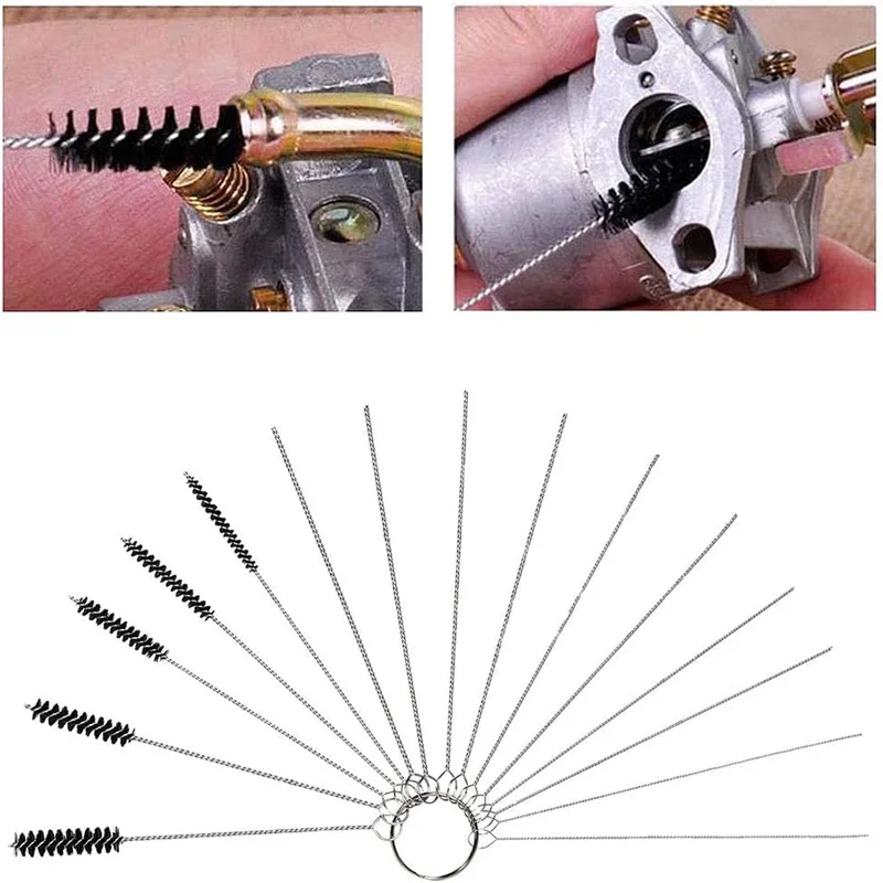Carburetor Cleaning Tool Carbon Dirt Jet Remove Brushes Needles Car Motorcycle Moped Scooter ATV Carb Jets Wire Cleaner Kits