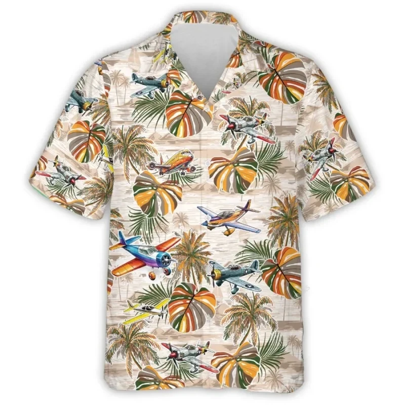 Fashion Mens Hawaiian Shirts Beach Graphic Sleeve Oversized Apparel Tops Short Casual Seaside Summer Clothing Formal Shirt