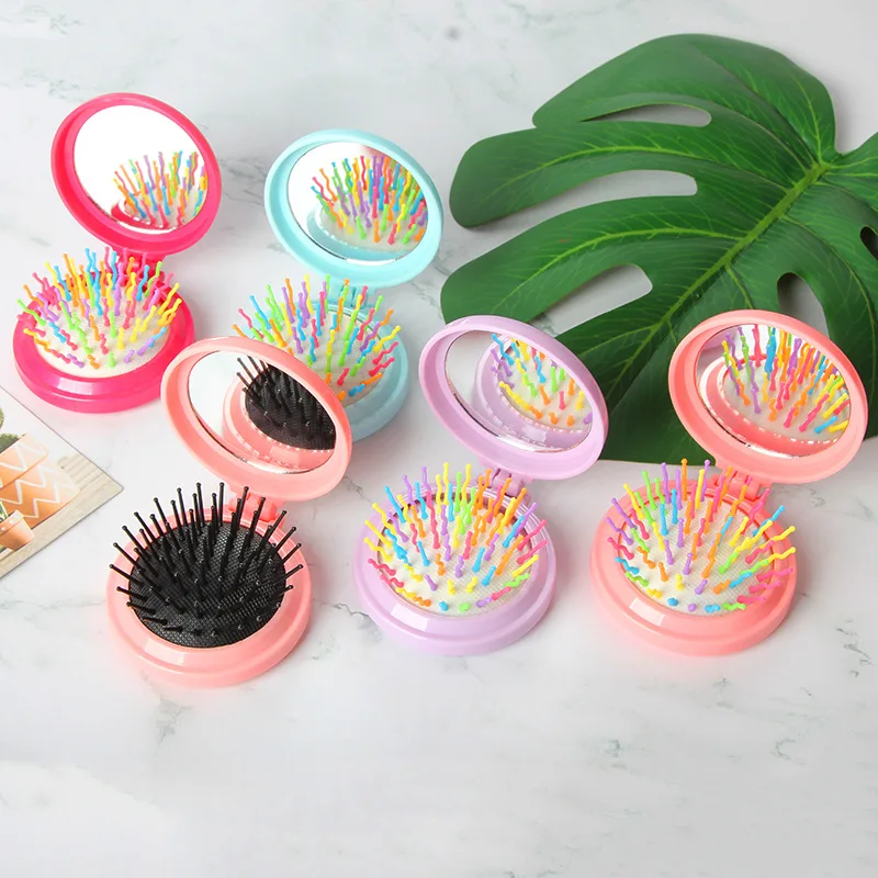 

Mini Foldable Head Massager Cartoon Airbag Hair Comb Anti Static Styling Accessories Portable Children Girl Hair Brush