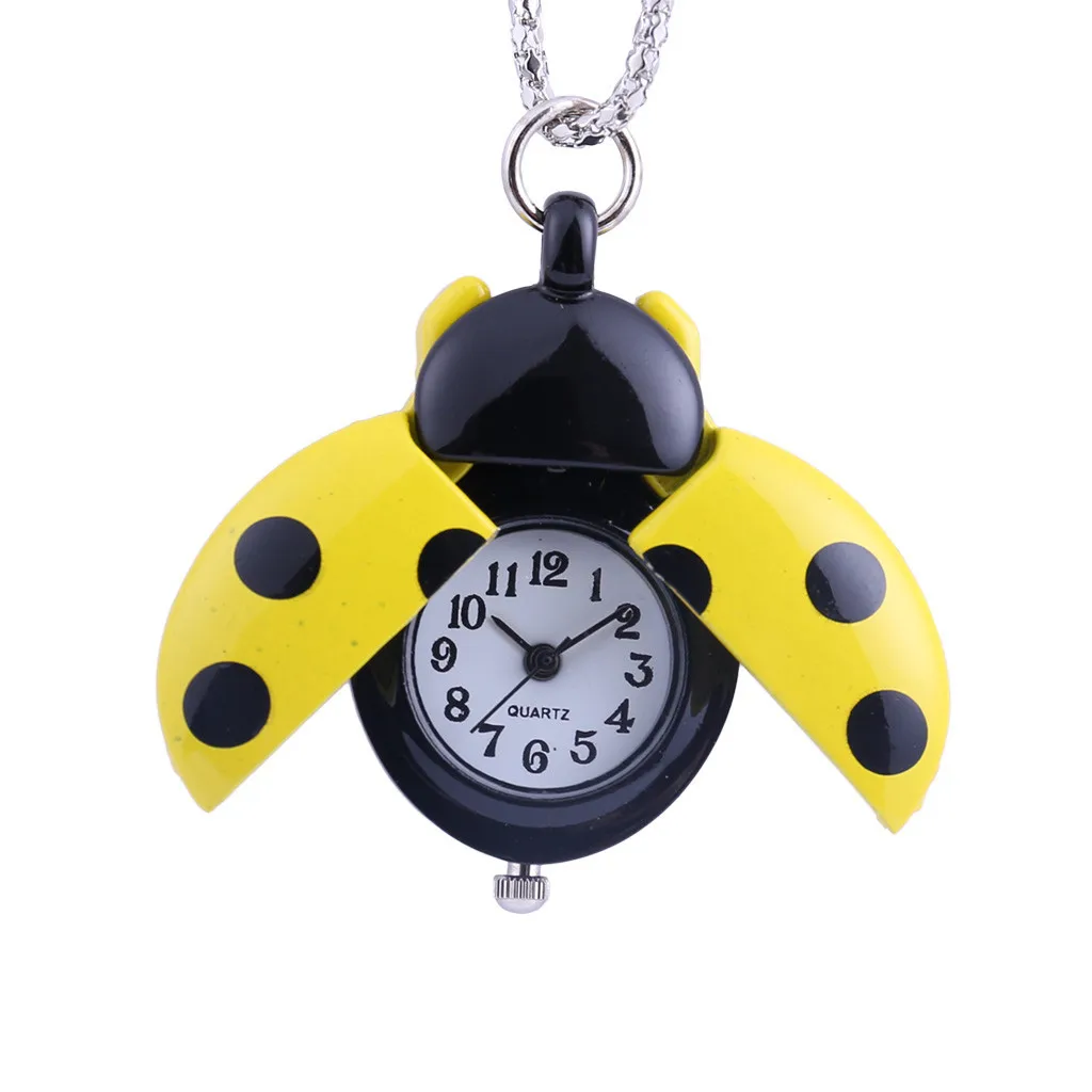 

Pocket Watch Novelty Fashion Style European And American Jewelry Creative Small Seven-Star Ladybug Pocket Watches Necklace Clock