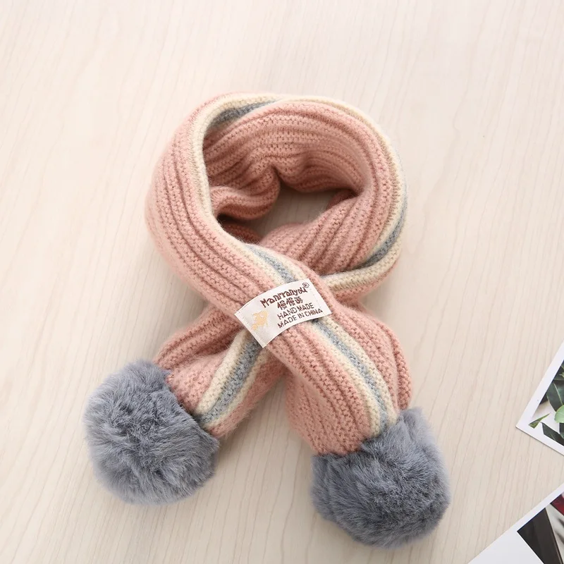 1-8 Years Children Scarf Autumn Winter Toddler Boys Girls Cross Knitting Wool Scarves Baby Wild Warm Scarfs KF661