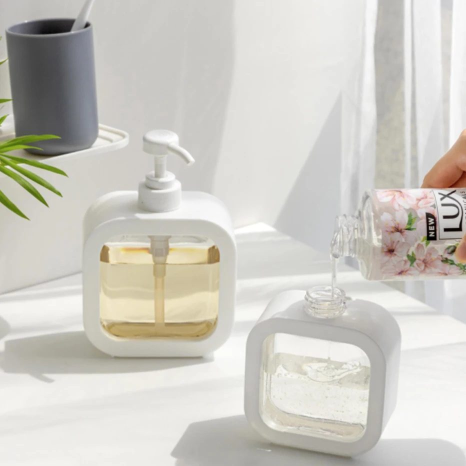 Soap Dispenser Kitchen Hand Soap Dish Bottle Bathroom Shampoo Shower Gel Press Type Storage 300/500ml