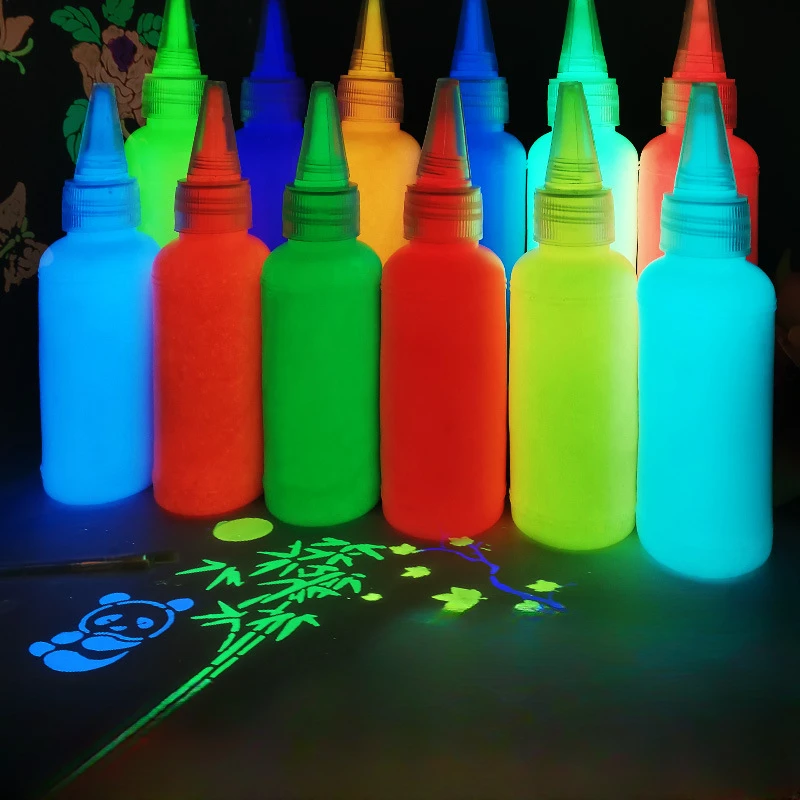 Glow Cubed Glow in The Dark Artist Professional Oil Paint Luminescent  Phosphorescent Self-Luminous Paint (Sets, Glow Set of 10)