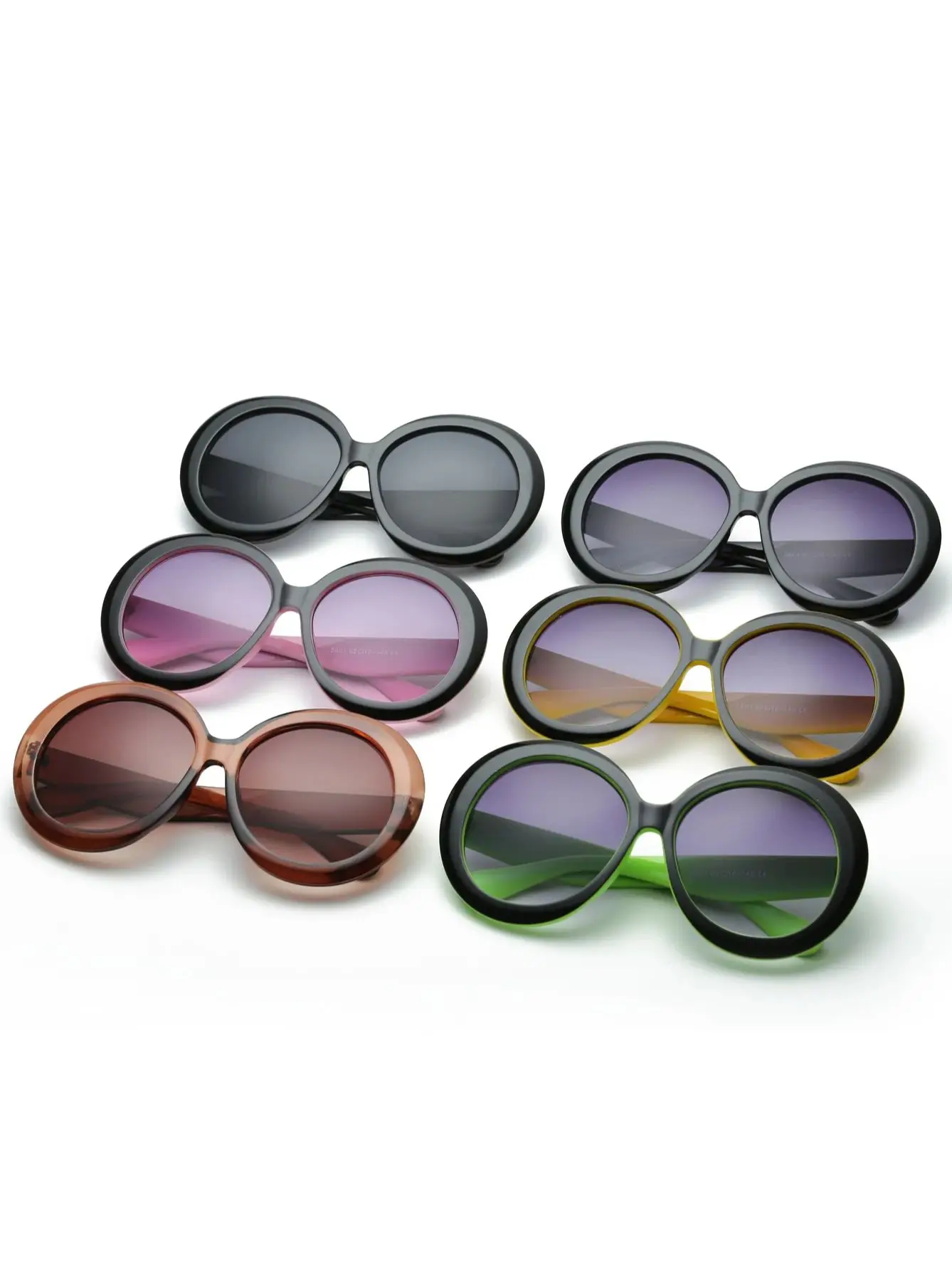 Wandern Vintage Übergroße Runde Anti Licht Gläser Frauen Braun Gradienten Gläser Weibliche Mode Marke Designer Spiegel Klar Shades – Detail 1