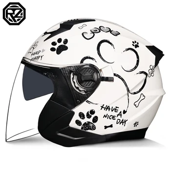 2025 Latest High Quality Motorcycle Helmet Half Covering Dual Lens Cascos para Motos Male Female Couple Capacetes de Moto