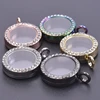 1Pc 25-40mm Round Glass Floating Living Picture Locket Pendant Crystal Memory Relicario Coin Holder Colgantes Jewelry Finding 5
