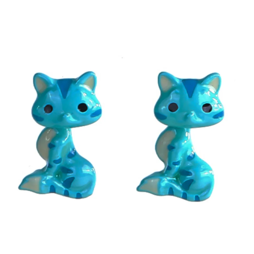 

LEWIS SEGAL Cute Blue Cat Kitten Stud Earrings 925 Sterling Silver Colorful Trending Fashion Jewelry for Women Girls Lady Gift