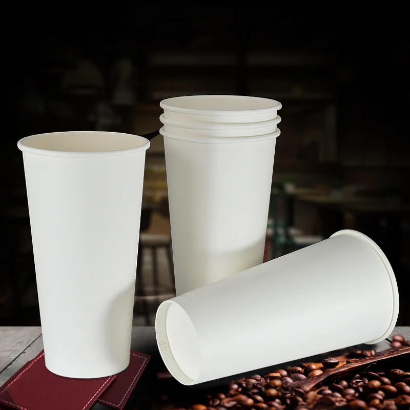 Custom  20oz 600ML disposable white paper cup large coffee milk tea hot drink takeaway cups takeaway packing cup custom espresso coffee hot drink paper cup biodegradable coffee cup 16oz for coffee shop takeaway packaging use with lid