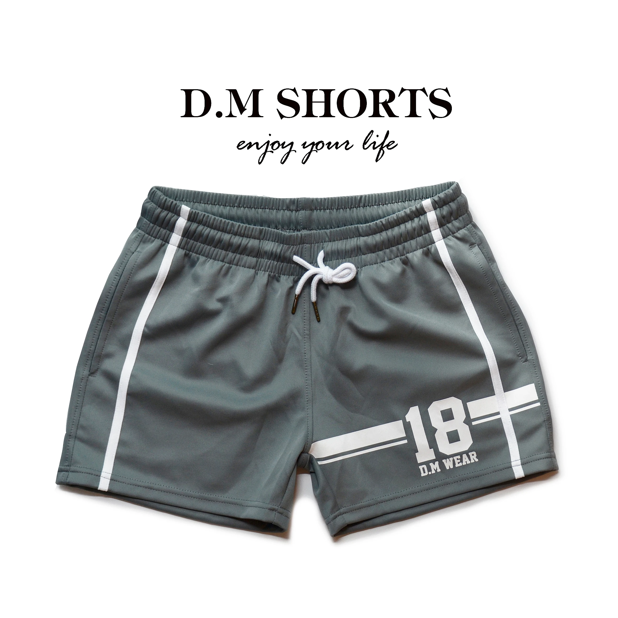 D. M Men's Underwear Low Rise Sexy Fashion Pants Home Pants Letters 18 Pajama Shorts Sports Lanyard Yoga