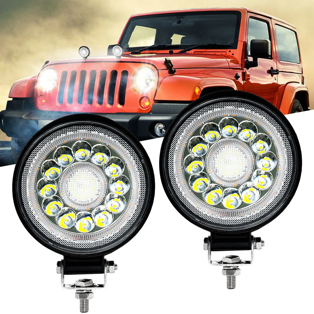 

Auto Work Light bar for Car Round Fog Lamps Offroad 4X4 Spotlight 12V 24V Driving Lights For Jeep Truck SUV ATV Barra