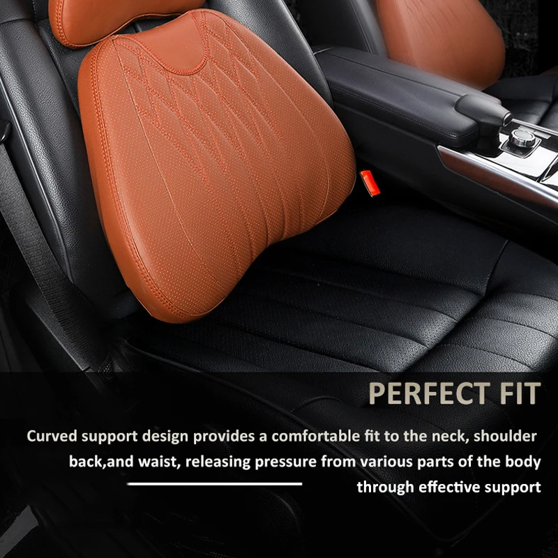 Car Headrest Memory Foam Neck Pillow And Lumbar Support Back Pad Set Ergonomic  Seat Pad For Back Support Cervical Spine - AliExpress