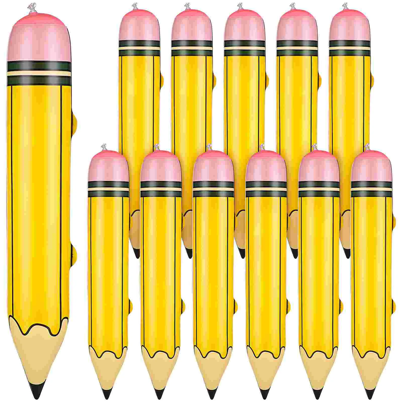 

12 Pcs Inflatable Pencil Toy Giant Pencils Large Photo Prop Inflatables Props Crayon Toys Jumbo Decor back-to-school party tools