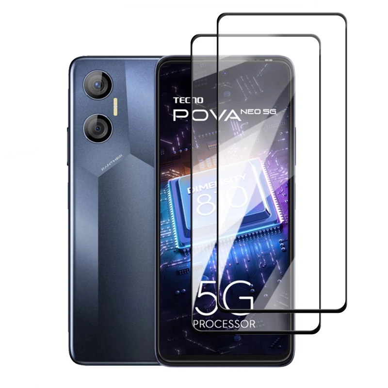 

For Tecno Pova Neo 5G Glass For Tecno Pova Neo 5G Screen Protector 6.8 inch 2.5D Full Cover Glue Tempered Glass For Pova Neo 5G