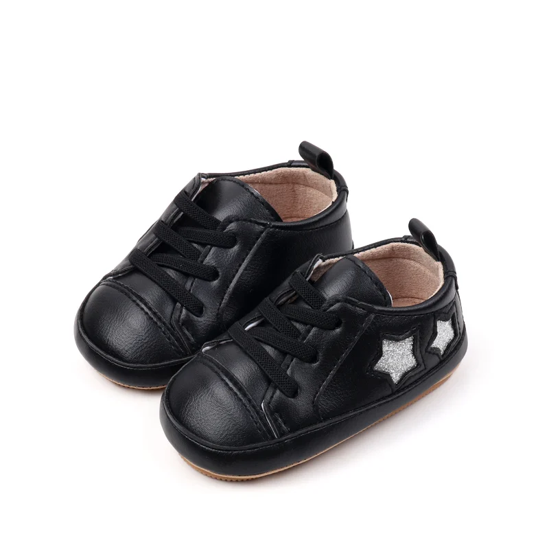 Baby Boys Girls New Solid Color Stars Casual Shoes Non-slip Breathable Baby Walking Shoes
