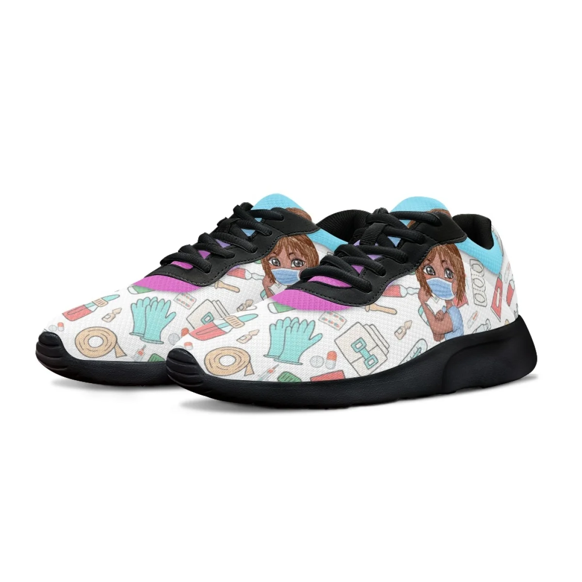 Fashion EMT EMS Paramedics Print Durable Breathable Soft Women Casual Shoes Cozy Shock Absorbing Non-slip Ladies Sneaker Outdoor
