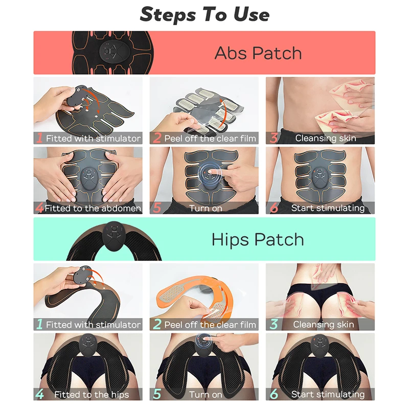Muscle Stimulator Abdominal Muscle Stimulator USB Rechargeable Wireless EMS Muscle Stimulator