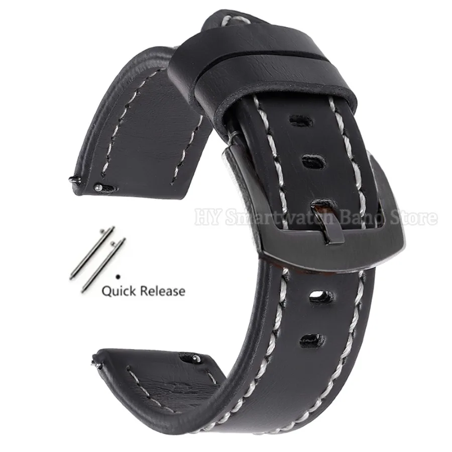 Premium Leather Smartwatch Band with Universal Quick Release Clasp