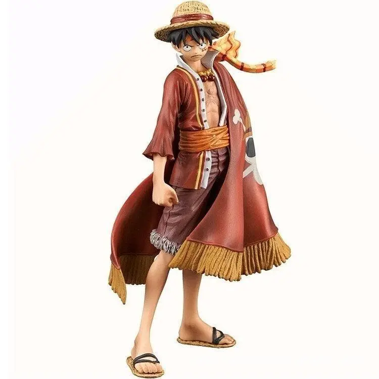 

Anime One Piece Luffy Action Figure 17cm Pvc Statue Straw Hat Shawl Luffy Figurines Standing Model Christmas Gift For Children