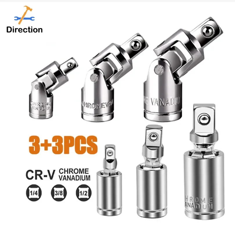 1PC/3PCS Universal Joint Set Ratchet Angle Extension Bar Socket Adapter Manual And Pneumatic Bendable Adapter Socket Tools NEW