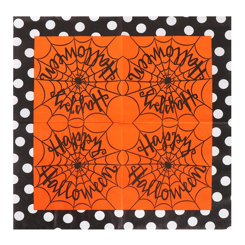 Description Picture 4 of item20Pcs Funny Halloween Skull Pumpkin Printed Disposable Napkin Paper Table Dinner Tissues Party Decoration