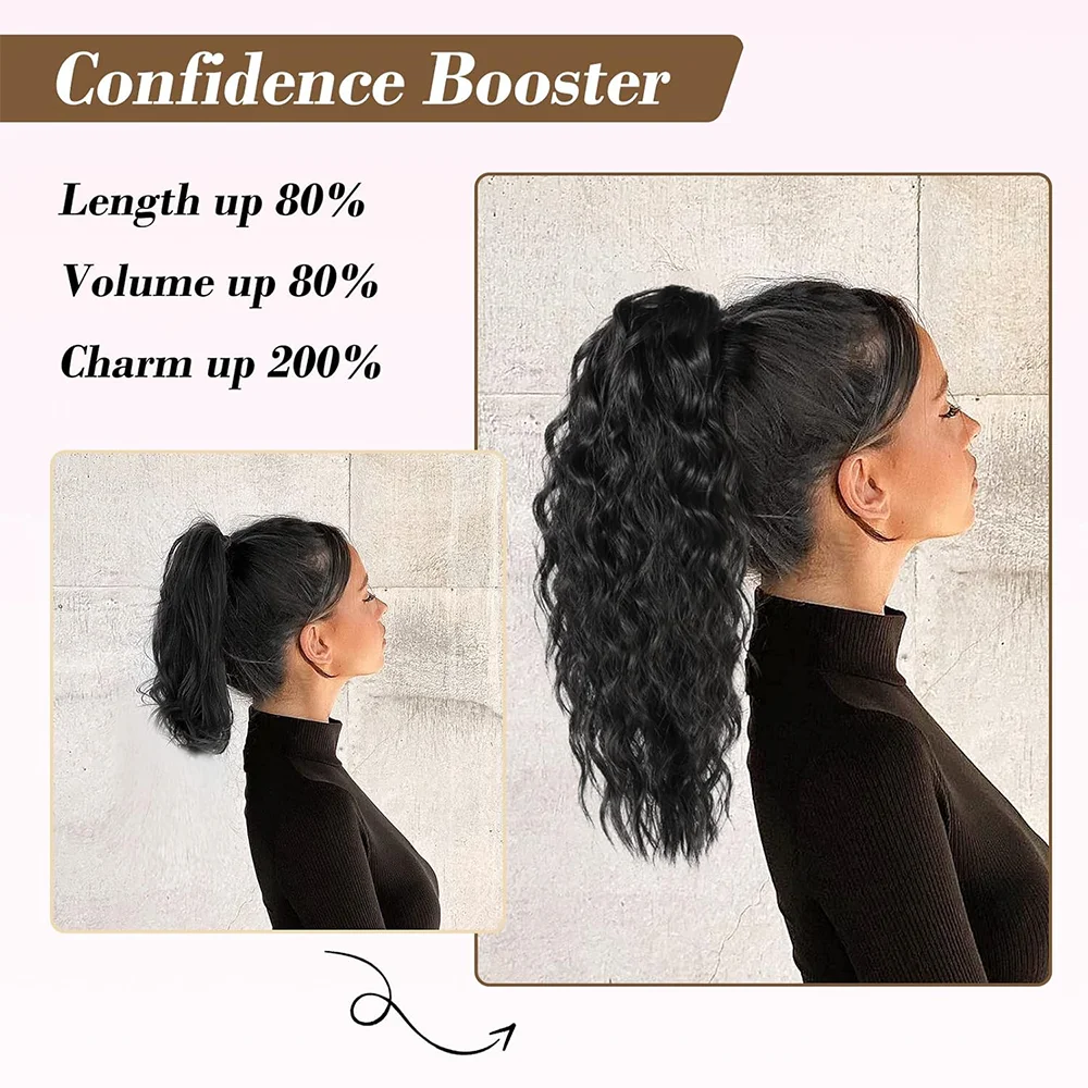 Chic Curly Wave Claw Clip Ponytail Extension Natural-Looking Easy Use Synthetic Hair for Everyday Elegance