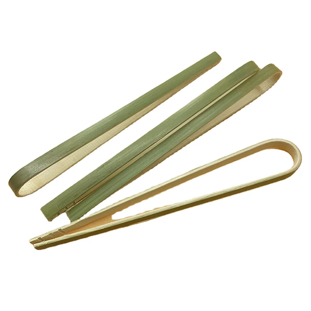 Natural Green Mini  Bamboo Food Tong Kitchen Bread Toast Clip Cooking Tongs Utensil Disposable Bamboo Tongs For Restaurant