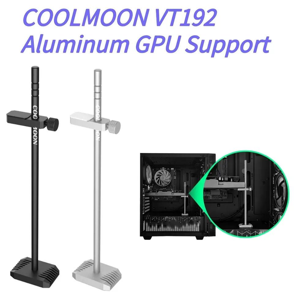 COOLMOON VT192 192mm Aluminum Alloy Graphics Card Support Video Holder Stand Sag Bracket for Desktop PC Computer Case