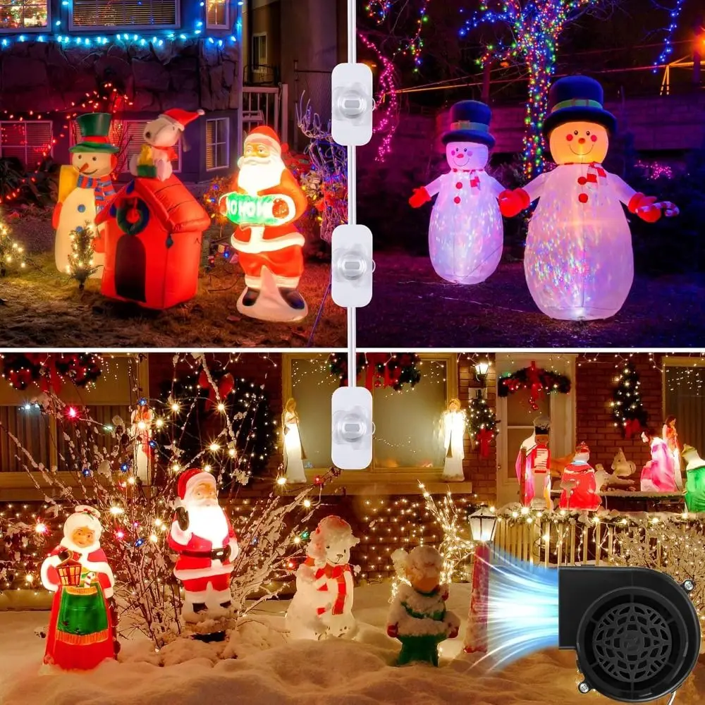 Mini 12V 1.2A Inflatables Blower LED Light Strings Durable Air Blower Univesal High Power Blower Fan Christmas Decorations